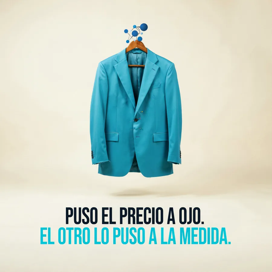 Puso el precio a ojo. El otro lo puso a la medida.